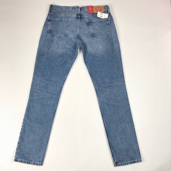 Levis 511 Slim Fit Distressed Blue Jeans 36x34 - Picture 4 of 8